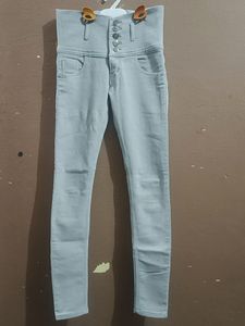 High Waisted Gray Jeans