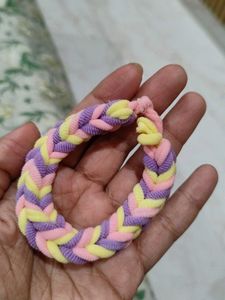 Purple Pink Handmade Rubber Bracelet