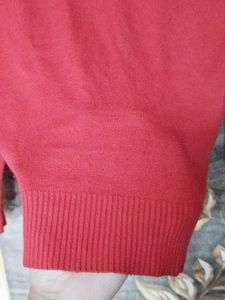 Red V-Neck Tunic Top