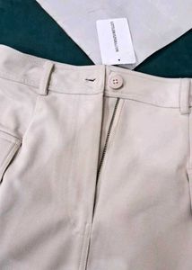 Beige Mini Cargo Skirt