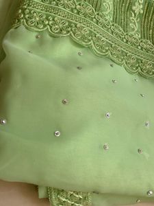 Fluorescent Green Saree