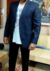 Elegant Blue Blazer  Coat For Men