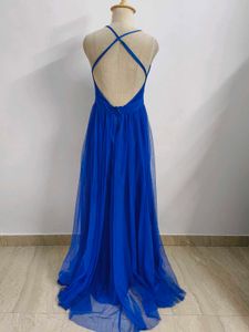 Royal Blue Tulle Gown
