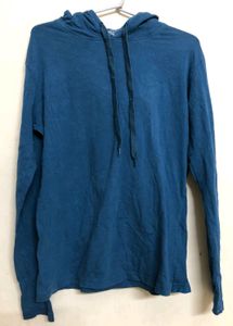 Free Form Blue Long Sleeve Hoodie