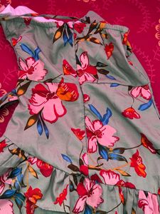 Floral Halter Mini Dress (Size S)