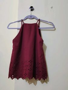 Maroon Sleeveless Top
