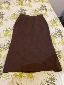Brown Skirt With Slit