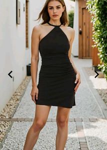 Chic Black Halter Bodycon Dress