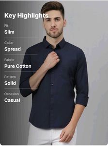Navy Blue Casual Shirt