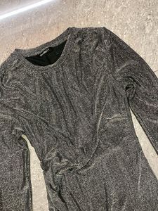 Sparkly Silver Mini Dress
