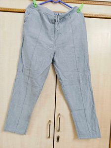 Formal Grey Cotton Pant For Women