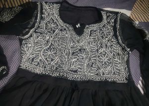 Black Chikankari Short Kurti🖤