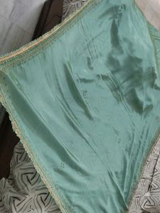 Sea Green Saree with Delicate Lace