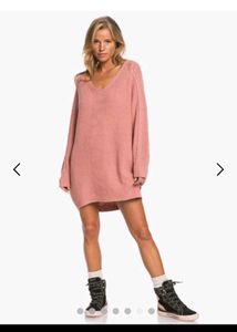 Roxy Sweater Dress In Dusty Pink