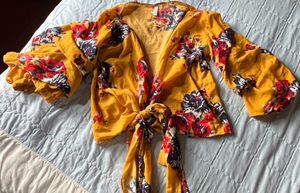 Women Stylish Orage Floral Top