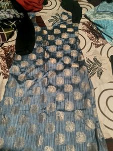 Blue &amp; Silver Polka Dot Dress