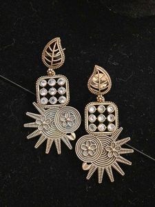 Unique Silver Tone Earrings From Orissa Tribal