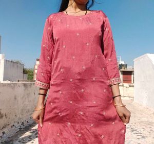 Elegant Pink Floral Kurta
