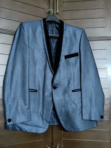 Partywear Men Blue Rayon Two Piece Suit