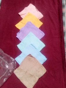 Soft Puffy Multicolored Handkerchiefs,6 In Colour