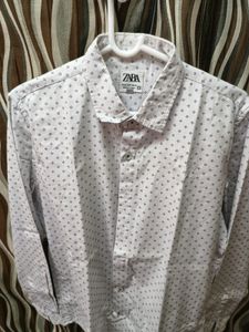 Pure Cotton Shirt From Zara Brand With Size L,full Selves Shirt