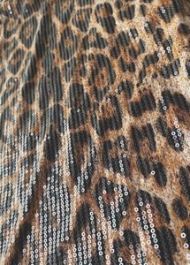 Bodycon Mini Leopard Print Sequin Dress