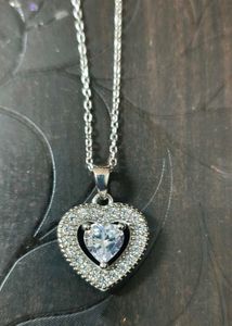 925 pure silver hallmarked Heart Pendant chain