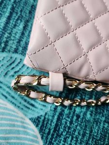 Pink Quilted Crossbody Bag