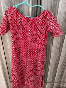Festive Maroon Heavy Mirror Work Kurta Set