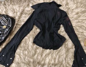 Black Punk Cotton Shirt