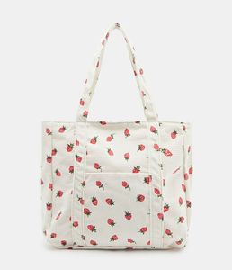 Strawberry Print Tote Bag