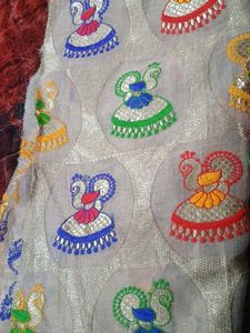 Embroidered Organza Blouse Piece