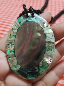 Imported|Mother Of Pearl Pendant|Beaded Chain
