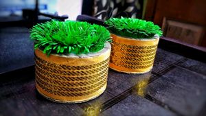 Artificial Grass Pot Decoration