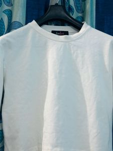 White Summery Basic Crop Oversized Tee🌥️