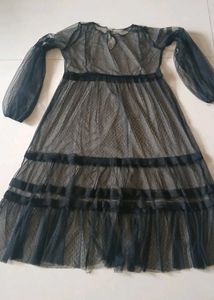 Sheer Net Midi Dress