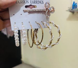 Earrings &amp; Hair Clip Set(RESERVED)