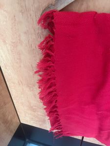 Red Shawl with Fringes