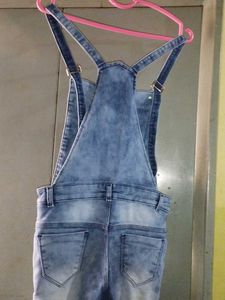Distressed Denim Dungarees