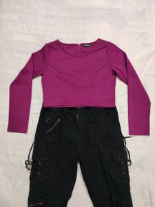 Crop Top Paired With Joggers