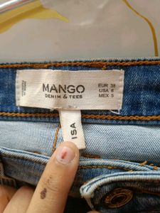 Mango Distressed Denim Jeans