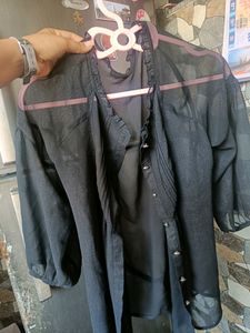 Branded Net Black Shirt For Women