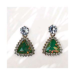 Green Stone Drop Earrings