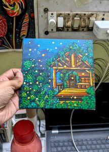 Mini cabin in wood Acrylic Painting