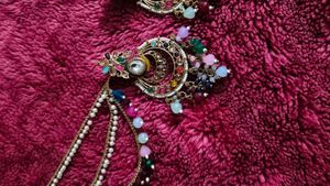 Earrings with detachable Ear Chain and tikka