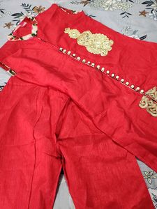 Red Embroidered Salwar Kameez