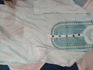 Light Green Embroidered Kurti