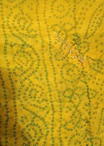 Yellow Bandhani print Saree