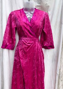83010. Pink Velvet Wrap Dress