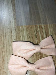 Pink Hair Bow Clips (Set of 2)